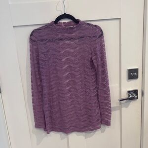 LOGO 7 Lace Blouse in Purple